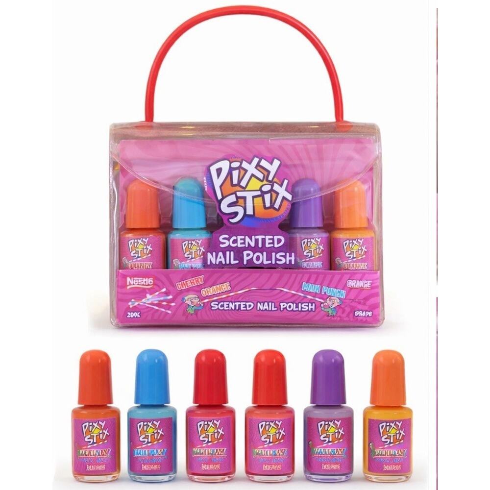 Y2K Pixy Stix Candy Scented Nail Polish Mini Purse Gift Set Vtg NOS 2006